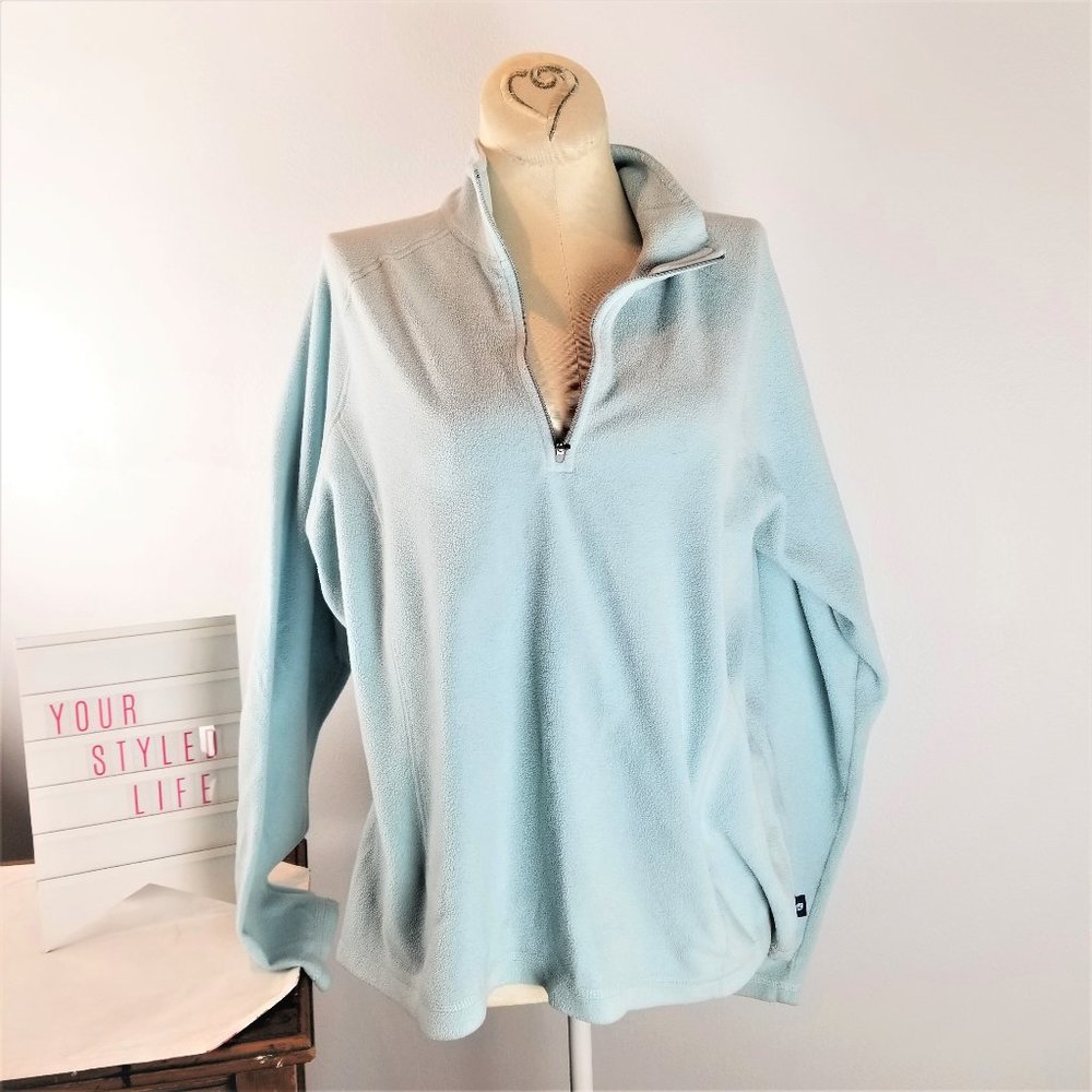 L.L.Bean Woman's Fleece Aqua Pullover Extra Large